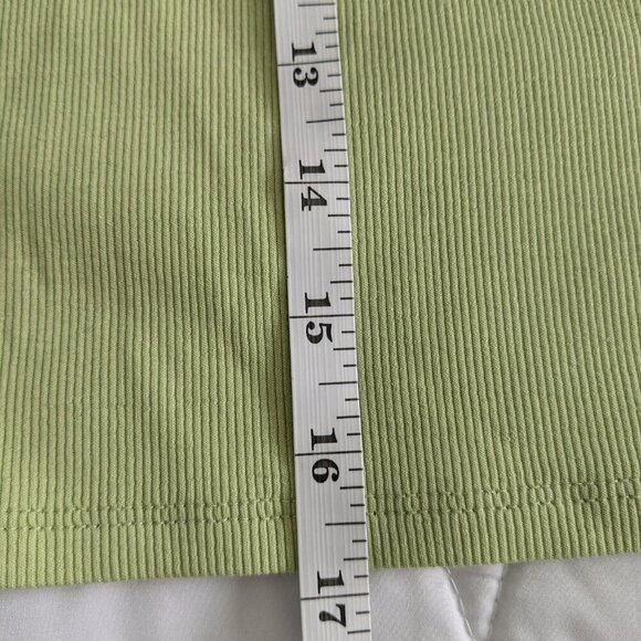 Madewell Rib Halter Tank Top Women's Size XL Honey Dew Cropped Supima Cotton NWT - Picture 13 of 14